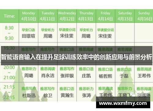 智能语音输入在提升足球训练效率中的创新应用与前景分析